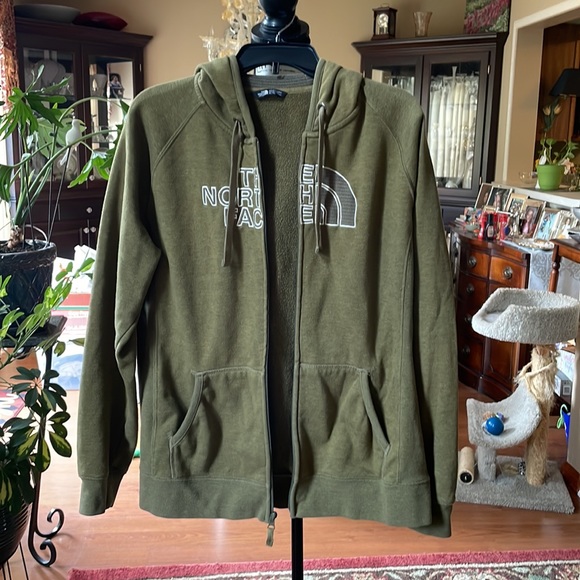 The North Face Full Zip Up Olive Green Hoodie Size XL - Picture 3 of 6